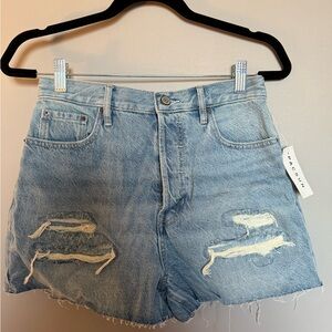 PACSUN Denim Blue Distressed Women's Shorts